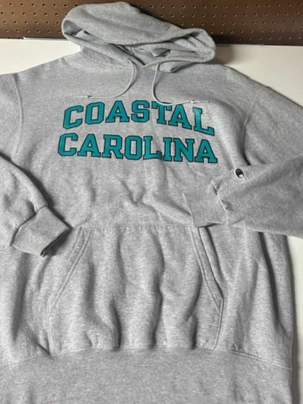 VTG Champion Sweatshirt Mens Large Gray Coastal Carolina Chanticleers Eco Fleece